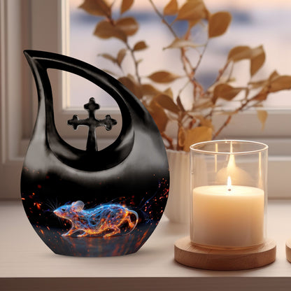 10 inch Cosmic Ember Mouse urn 