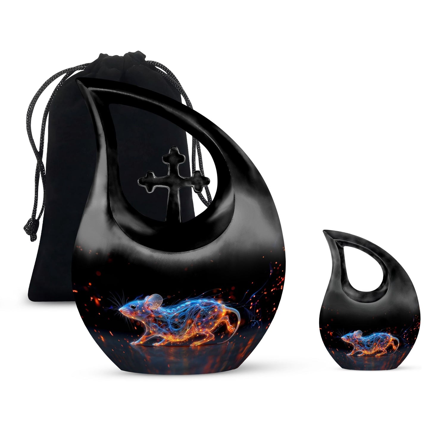 Personalized Mouse Cremation Urn for Human Ashes - 10-inch, 200 cu in - Yatskia