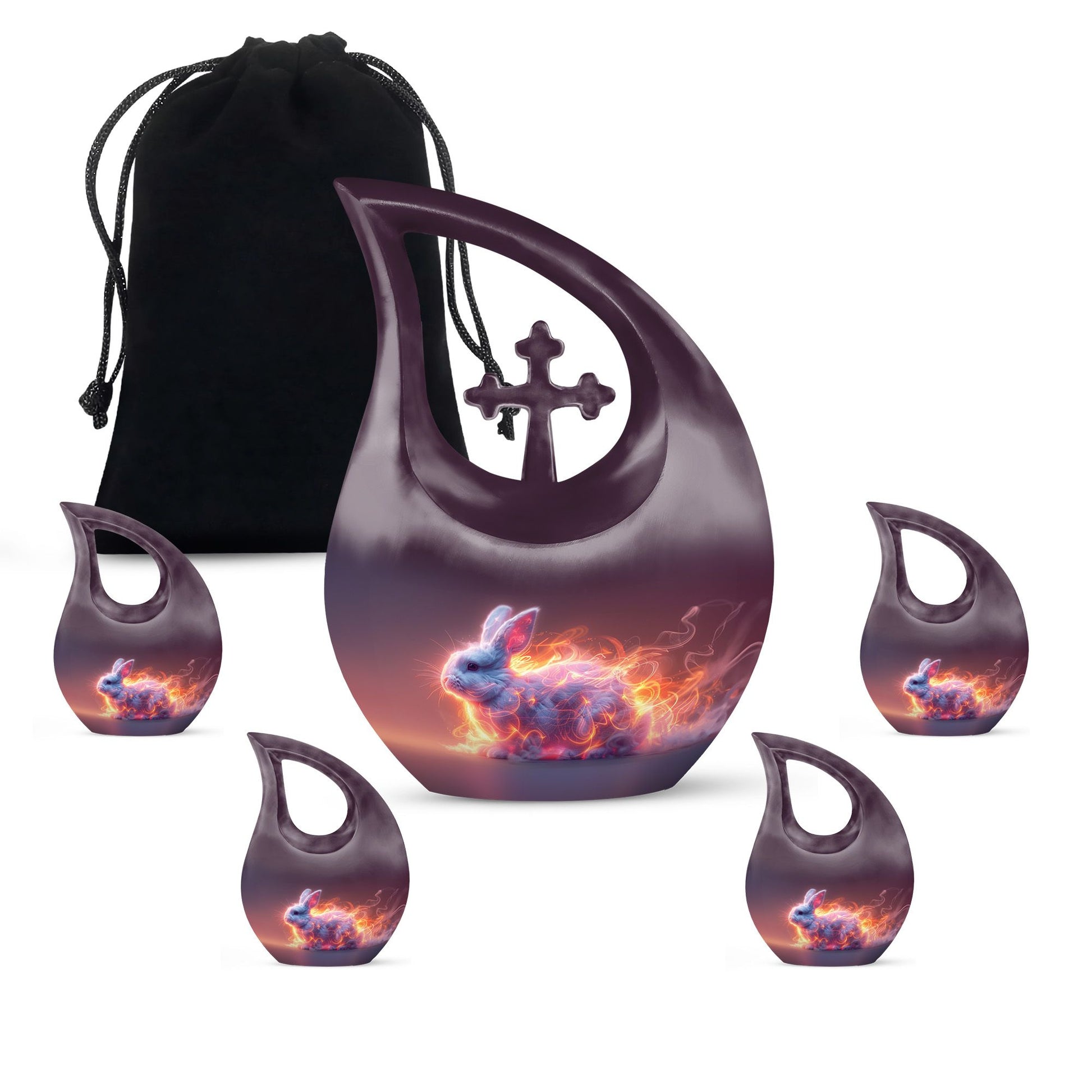 Fiery Bunny Rabbit Urn For Cremation - Fierce Bunny Urn For Ashes