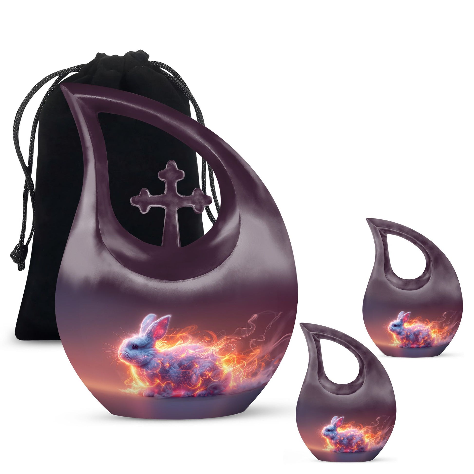 Fiery Bunny Rabbit Urn For Cremation - Fierce Bunny Urn For Ashes