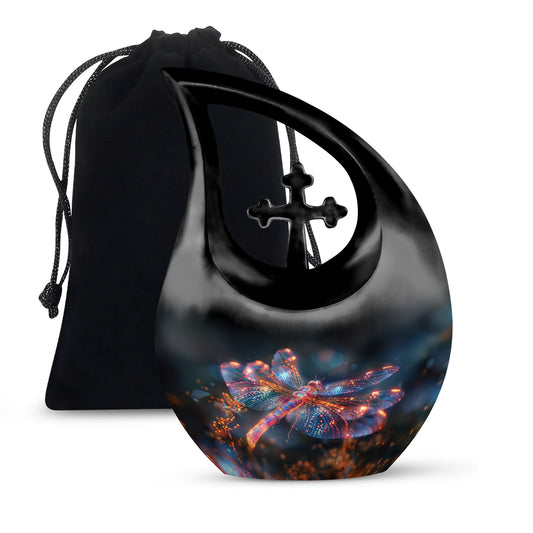 10-inch Digital Firefly Urn with Cross Drop design,