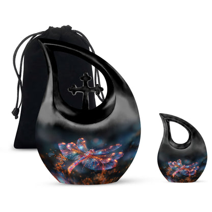 10-inch Digital Firefly Urn with Cross Drop design,