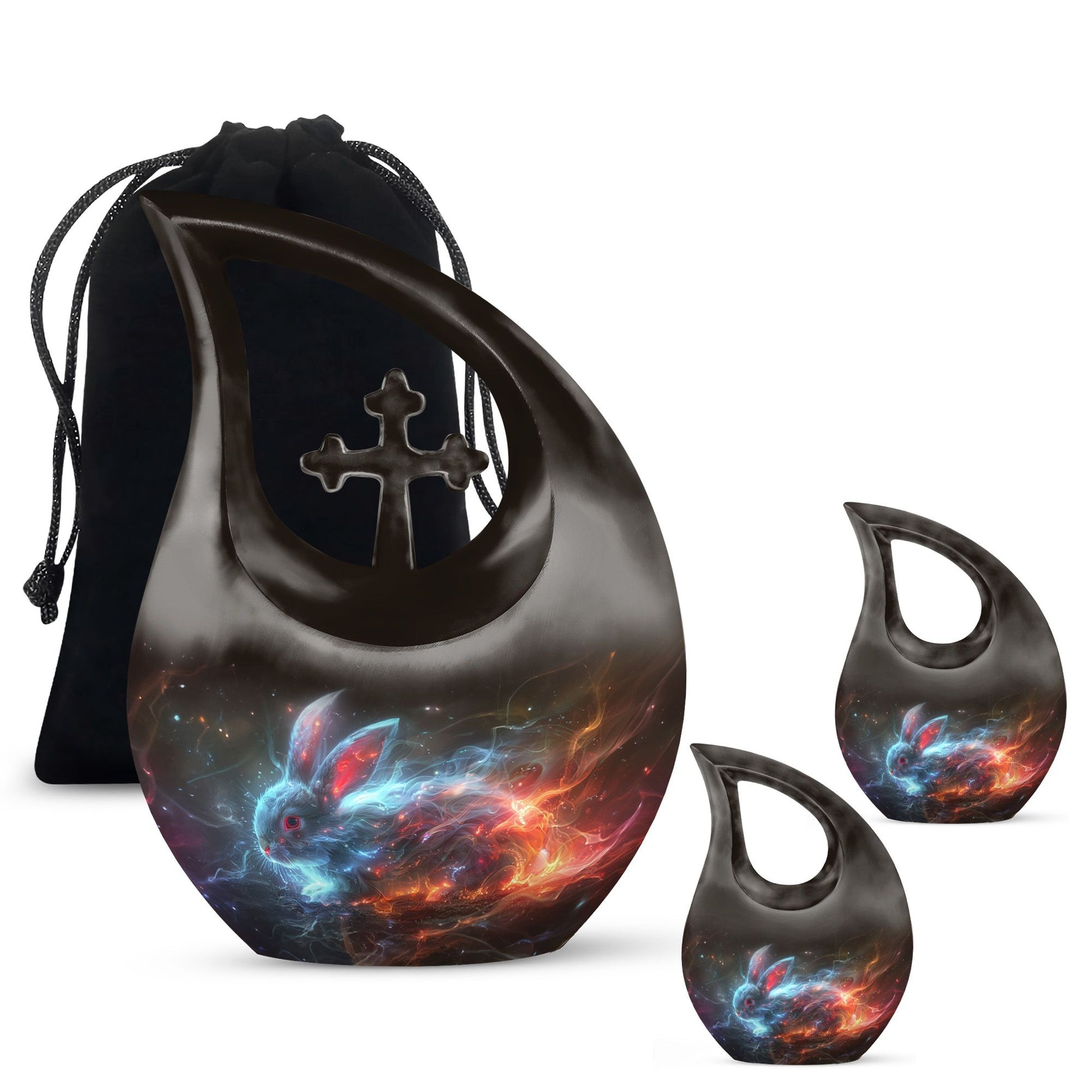 Nebula Blazing Rabbit Urn - Rabbit Cremation Urn For Men & Women