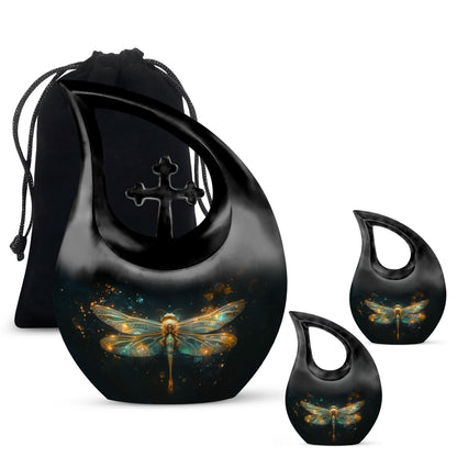 Personalized Dragonfly Cremation Urn for Women - 10-inch, 200 cu in - Yatskia