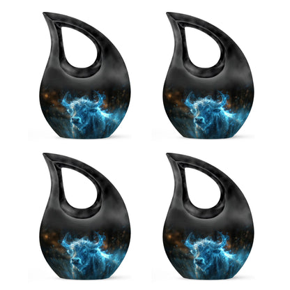 10-inch Cosmic Energy Bull urn with cross drop 
