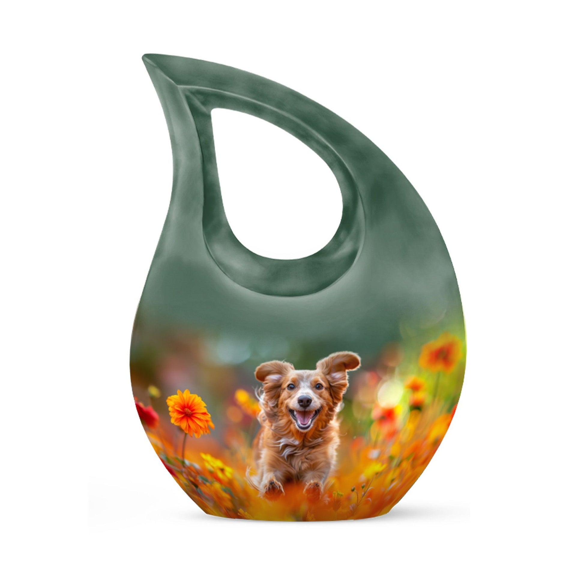 Joyful Floral Frolic Urn, 10-Inch Cross Drop Personal Urn 