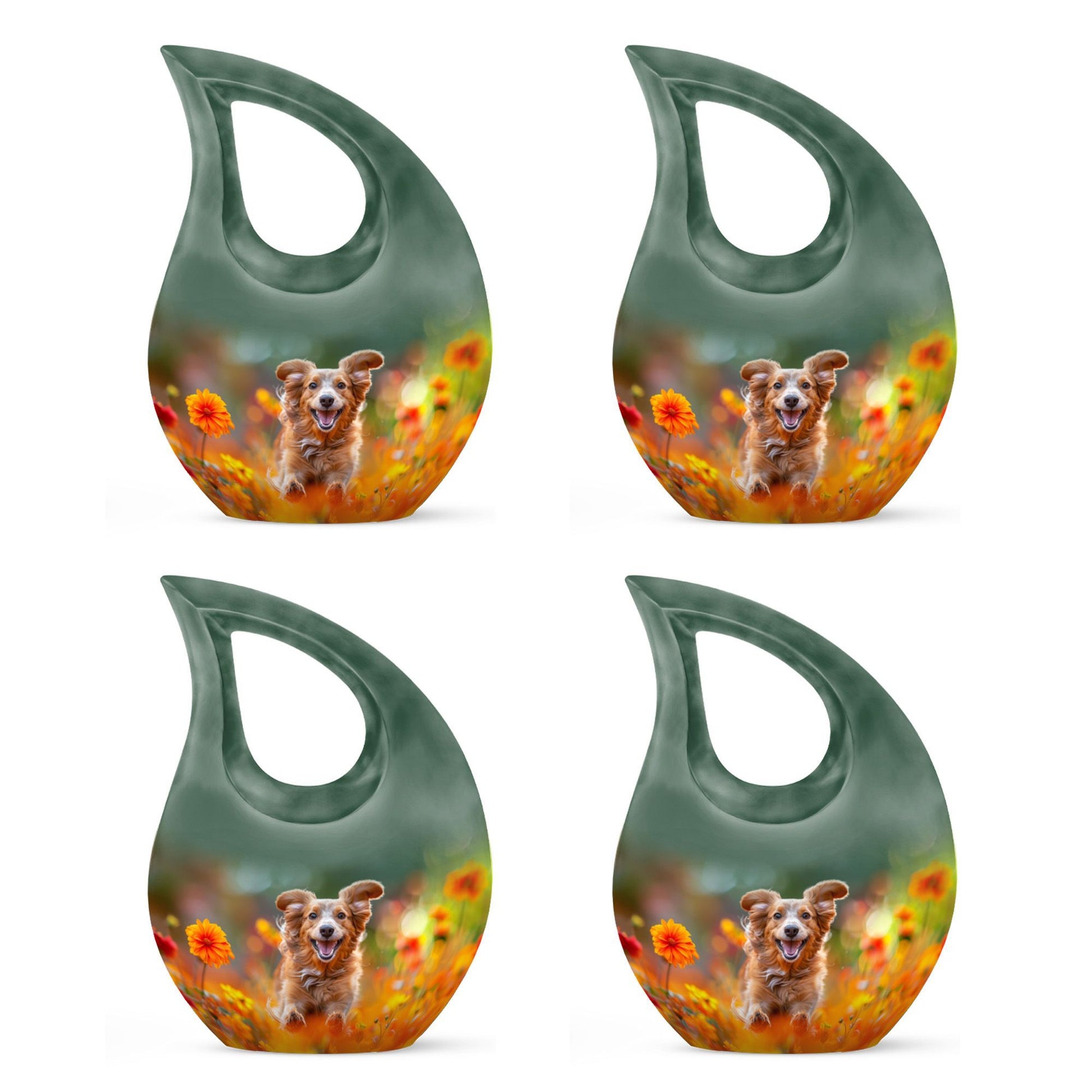 Joyful Floral Frolic Urn, 10-Inch Cross Drop Personal Urn 