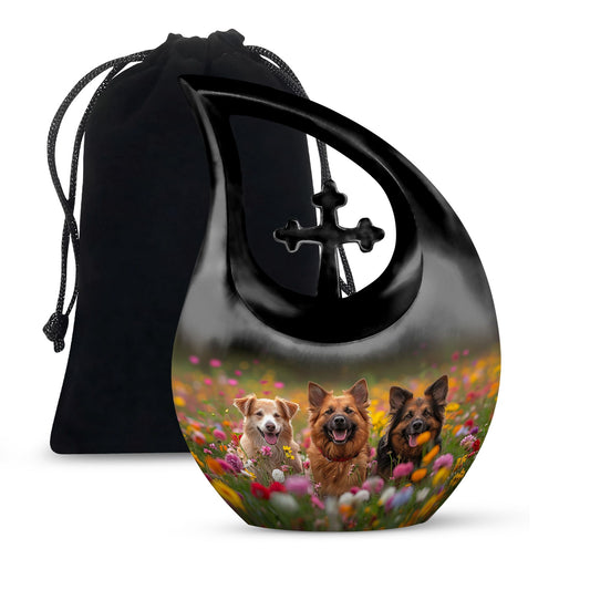 Meadow Canines Bliss Small Urn with Cross Drop 