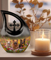 Meadow Canines Bliss Small Urn with Cross Drop 