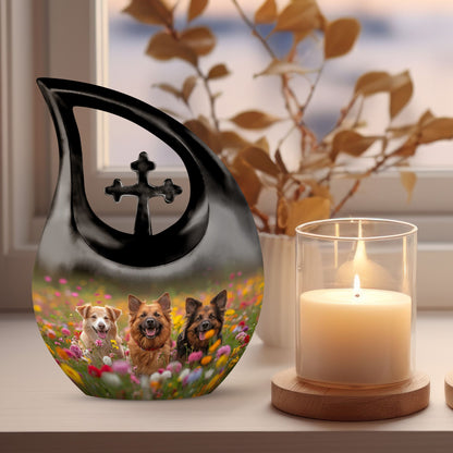 Meadow Canines Bliss Small Urn with Cross Drop 