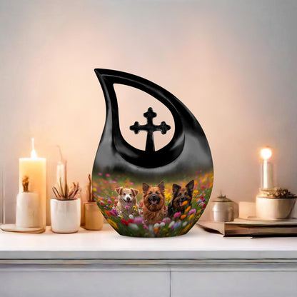 Meadow Canines Bliss Small Urn with Cross Drop 