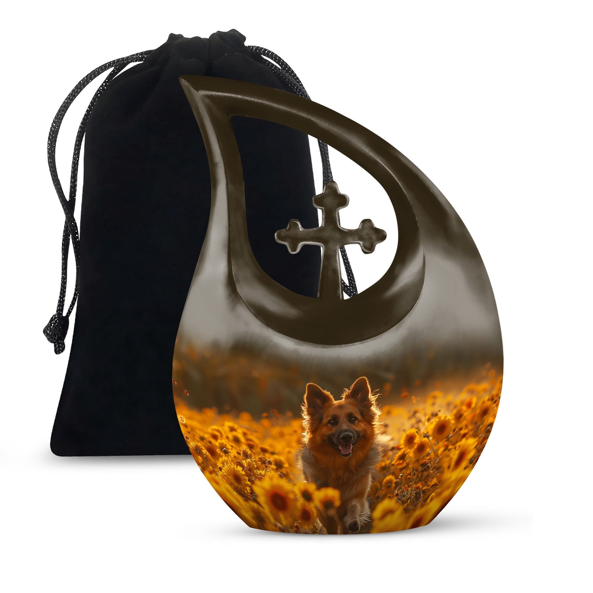 German Shepherd Dog Urn Memorial - Large Sized Cremation Urns For Pets