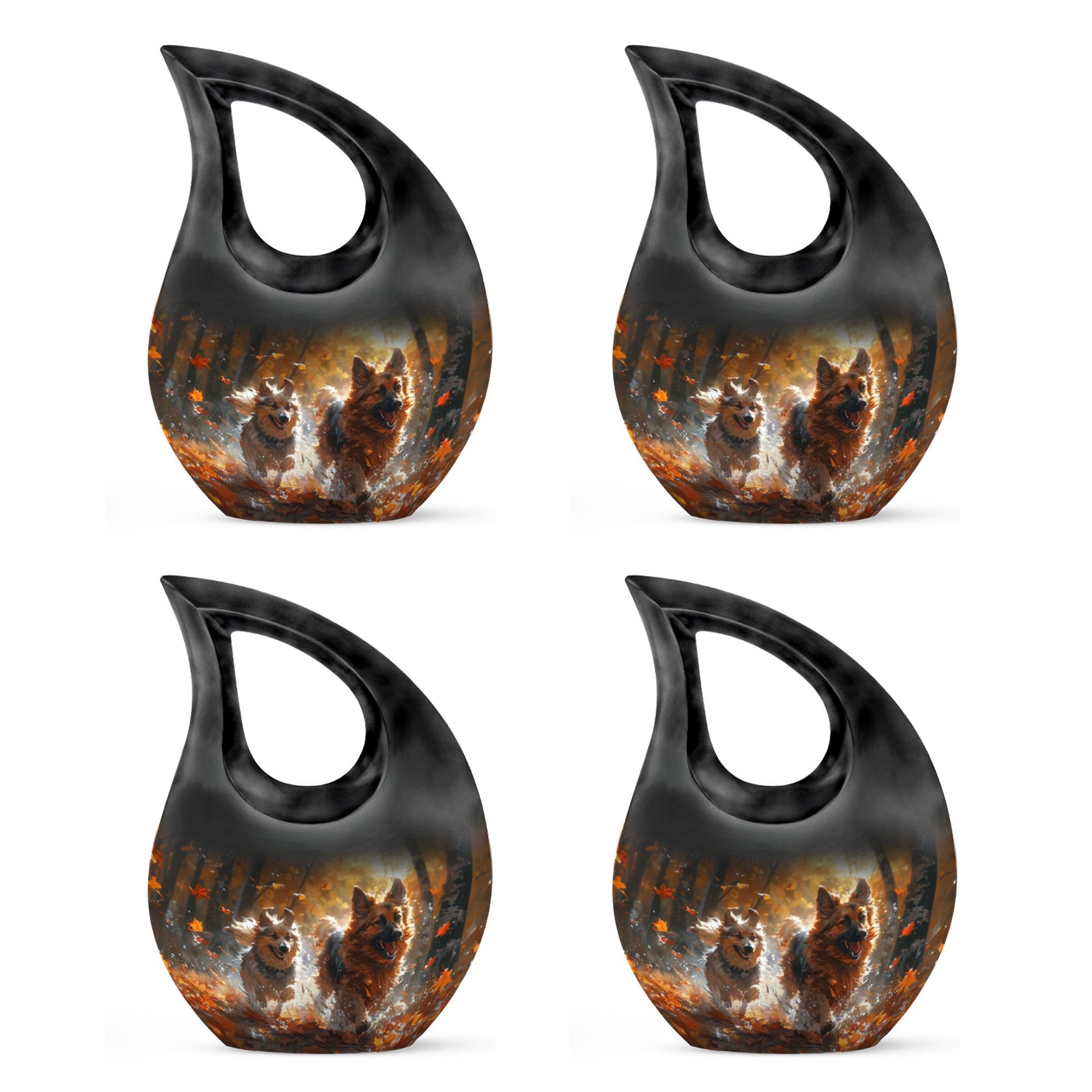 German Shepherd Memorial Urn For Dogs - Autumn Cremation Urn For Pet