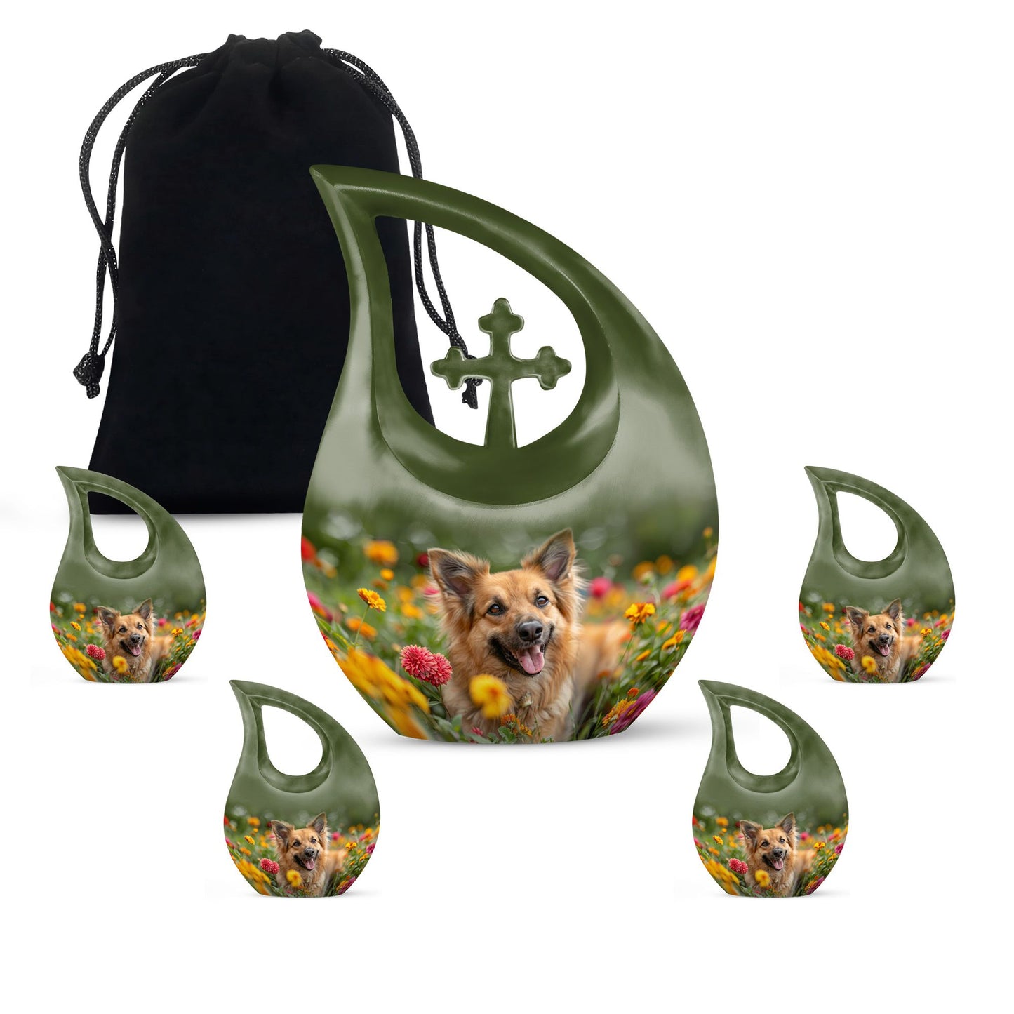 Floral Canine Happiness Urn