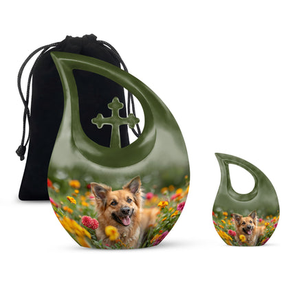 Floral Canine Happiness Urn