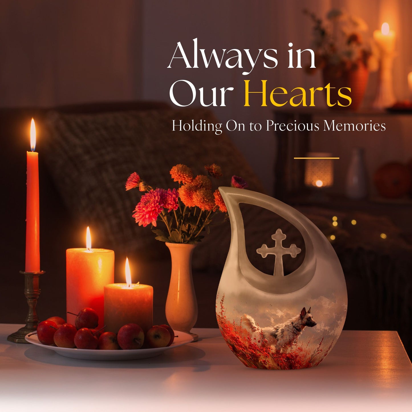 10-inch Crimson Wild Elegance Urn