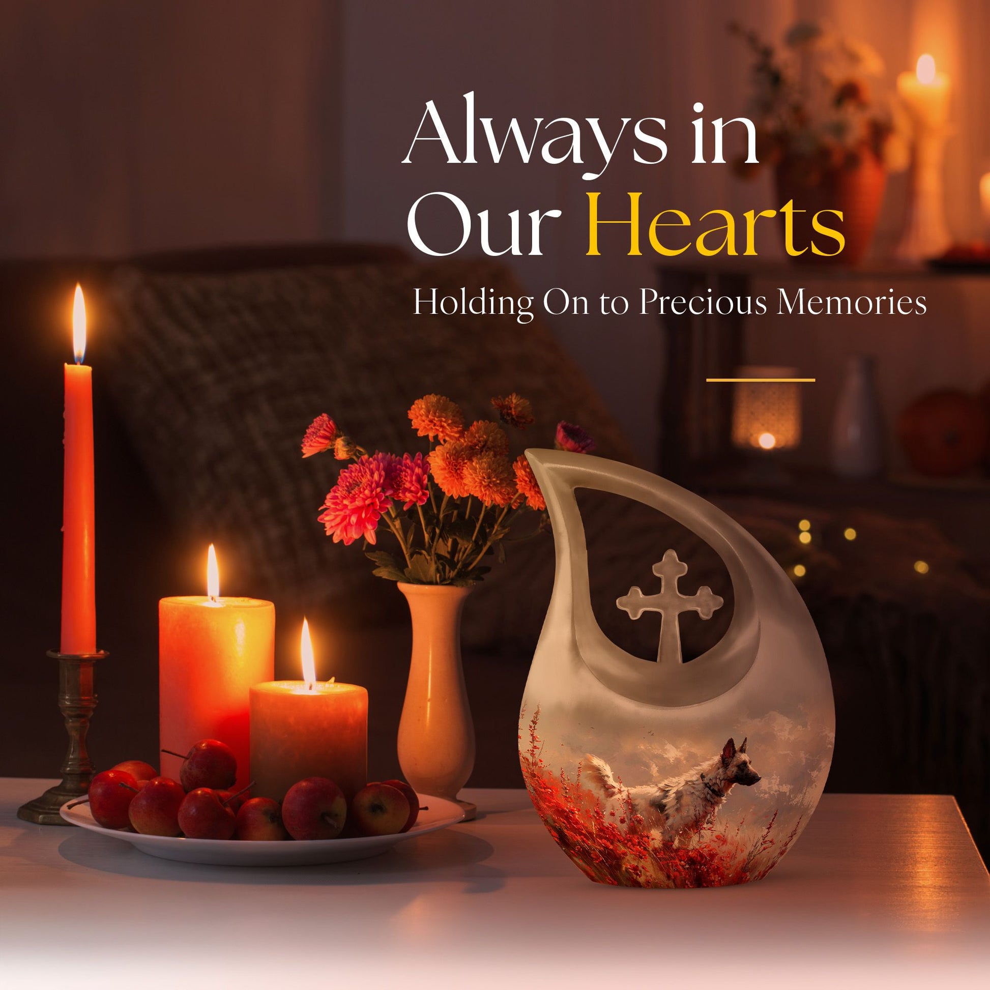 10-inch Crimson Wild Elegance Urn