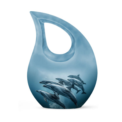 Personalized Dolphin Cremation Urn for Men and Women - 10-inch, 200 cu in - Yatskia