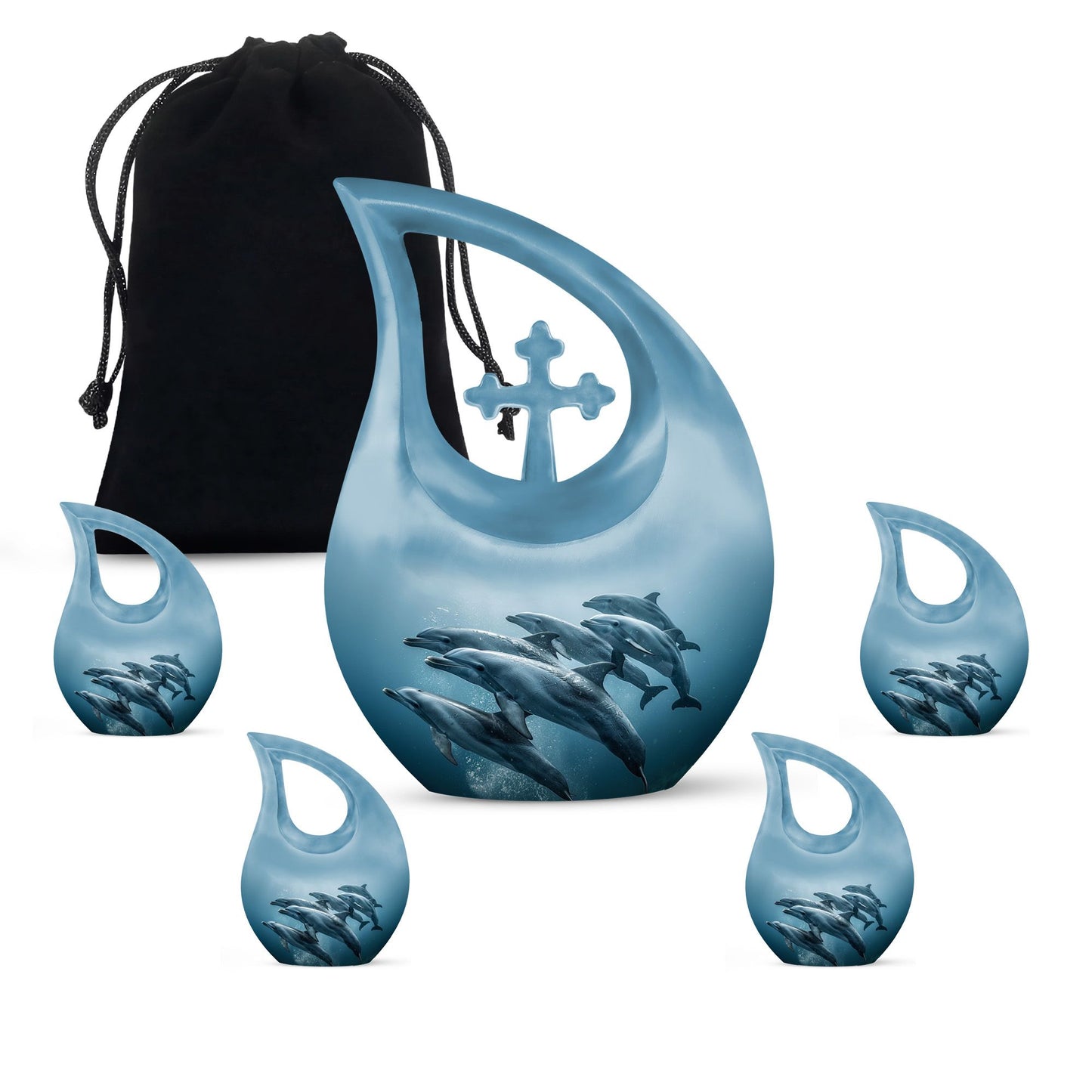 Personalized Dolphin Cremation Urn for Men and Women - 10-inch, 200 cu in - Yatskia