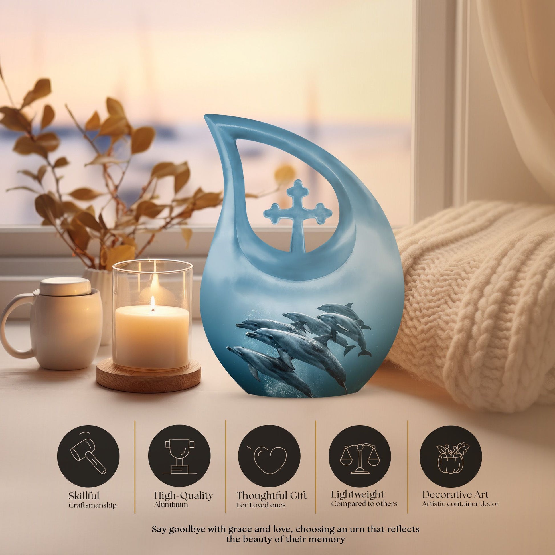 10 Inch Aquatic Grace Ballet Urn 