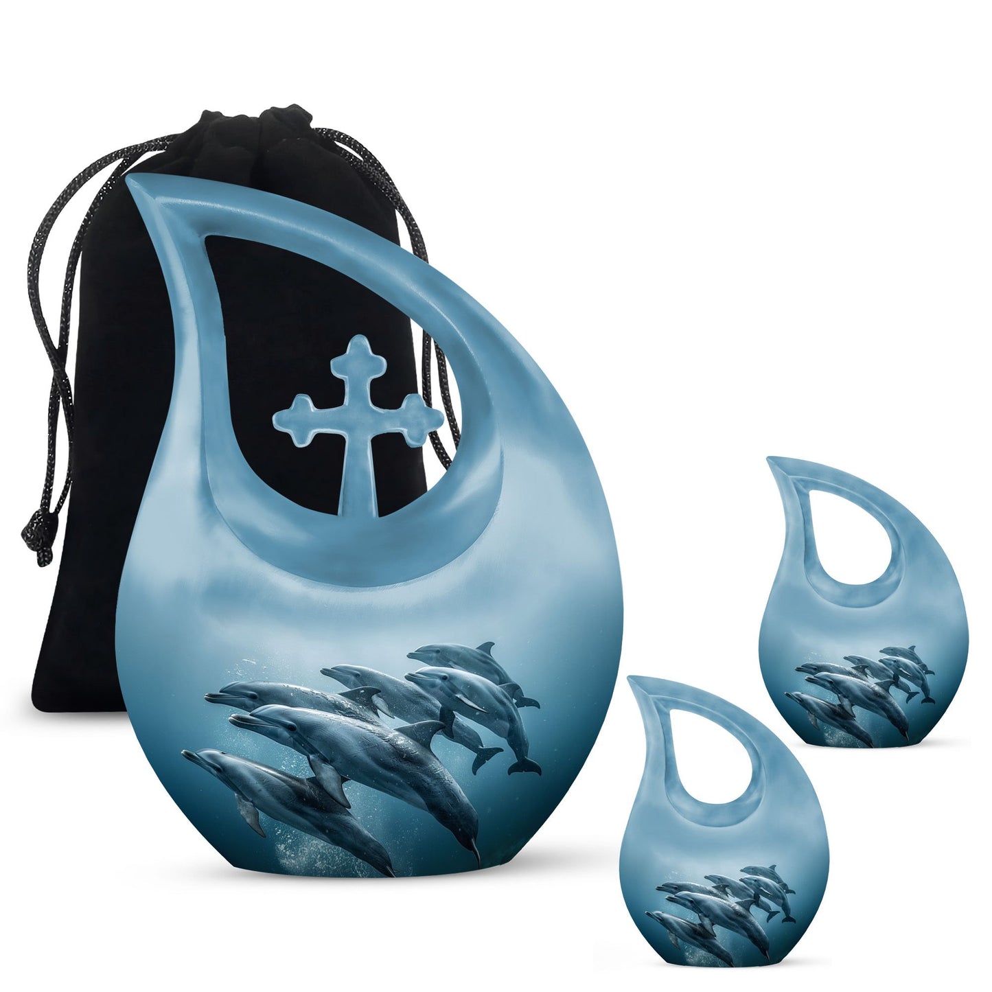 Personalized Dolphin Cremation Urn for Men and Women - 10-inch, 200 cu in - Yatskia