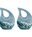 Dolphin Urn Memorial For Adults - Ocean Waves Funeral Urn For Ashes