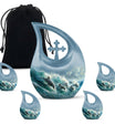 Dolphin Urn Memorial For Adults - Ocean Waves Funeral Urn For Ashes