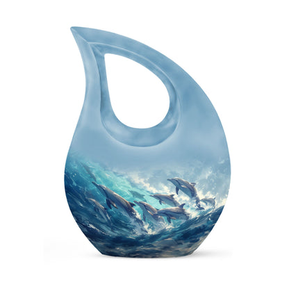 Personalized Dolphin Cremation Urn for Human Ashes - 10-inch, 200 cu in - Yatskia