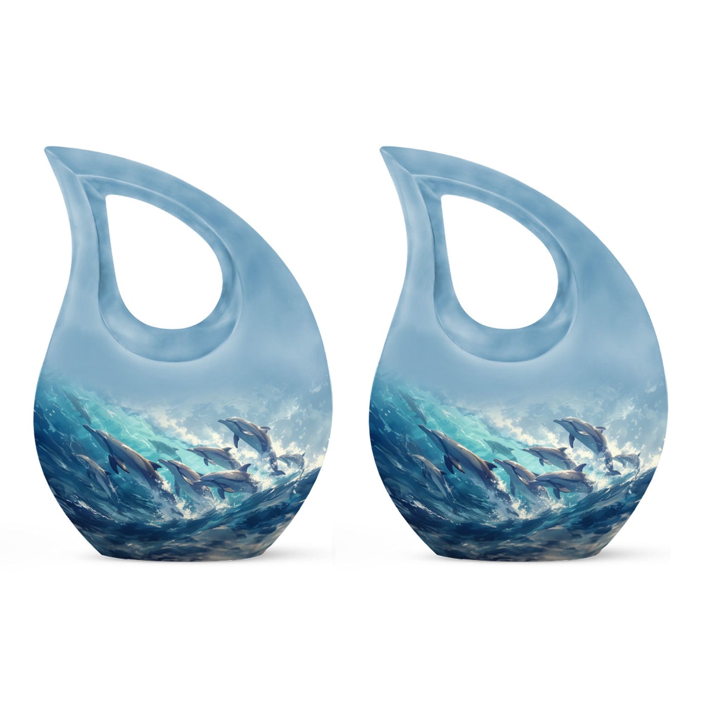 Personalized Dolphin Cremation Urn for Human Ashes - 10-inch, 200 cu in - Yatskia