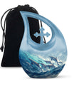 Dolphin Family Cremation Urn - Dolphin Large Funeral Ashes Urn