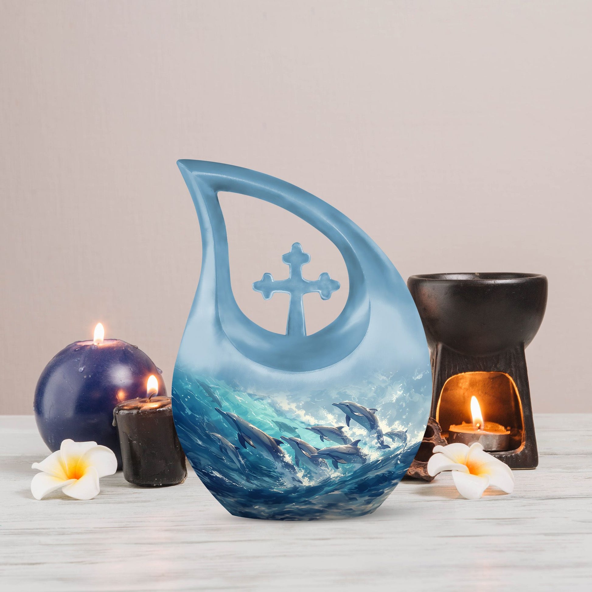 10 Inch Dolphin Harmony Urn, 