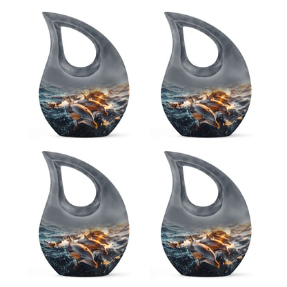Personalized Dolphin Cremation Urn for Women - 10-inch, 200 cu in - Yatskia