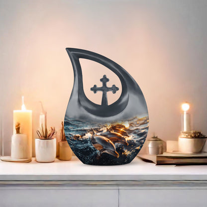 10-inch Sunset Dolphin Glide Urn 