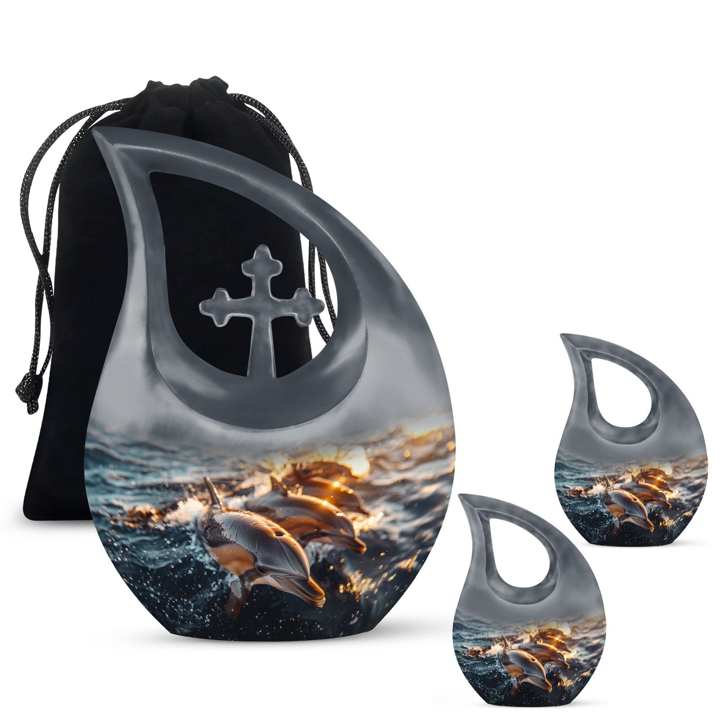 10-inch Sunset Dolphin Glide Urn 