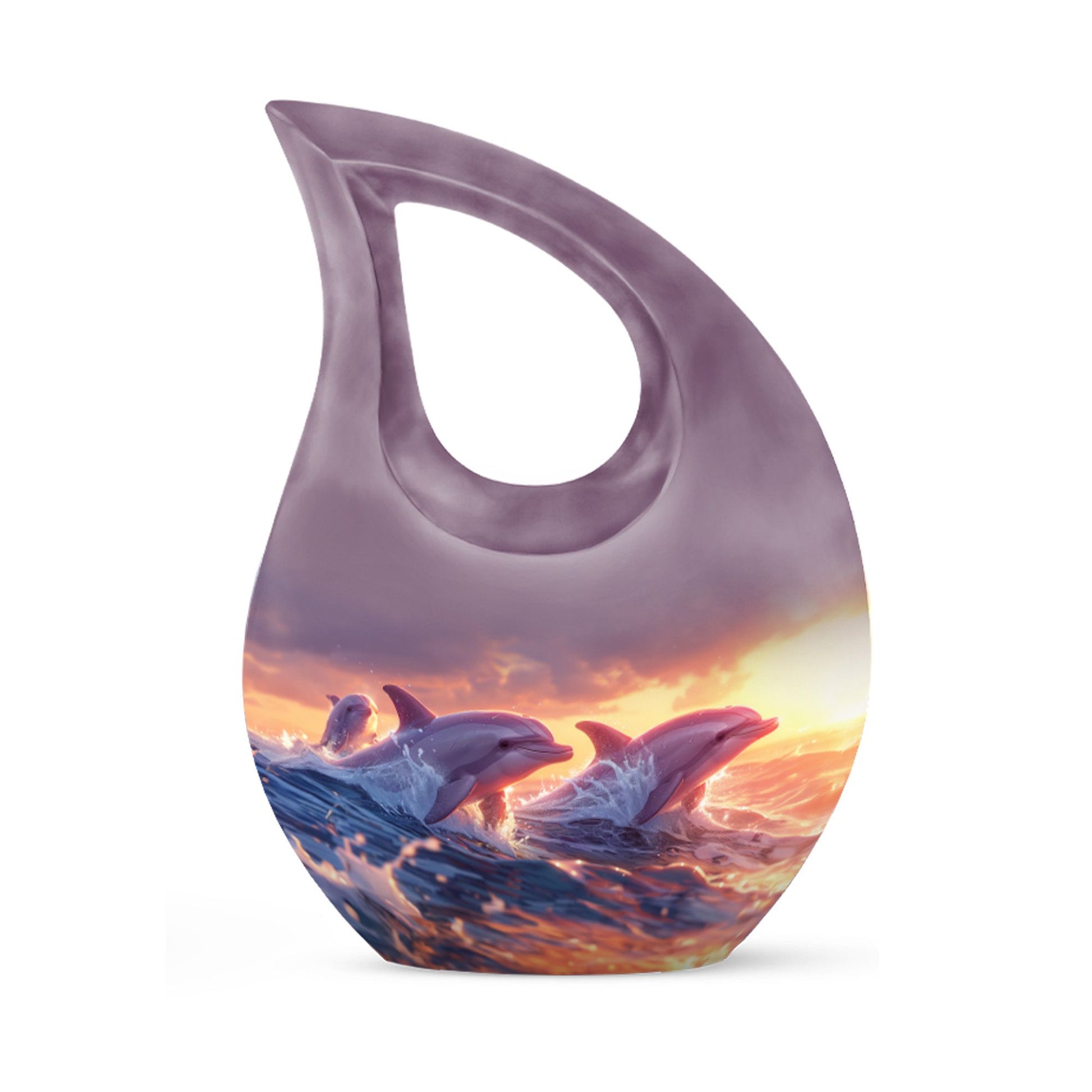 Sunset Dolphin Memorial Urn For Women - Large Urns For Adult Human Ashes