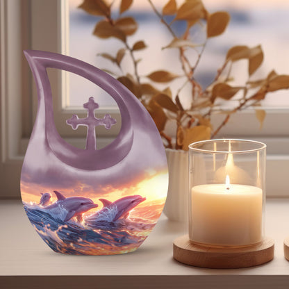 10-inch Sunset Dolphin Serenade Urn,