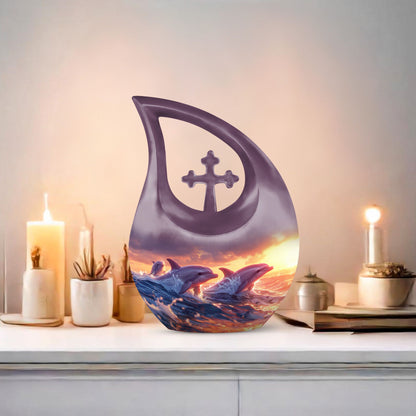 10-inch Sunset Dolphin Serenade Urn,
