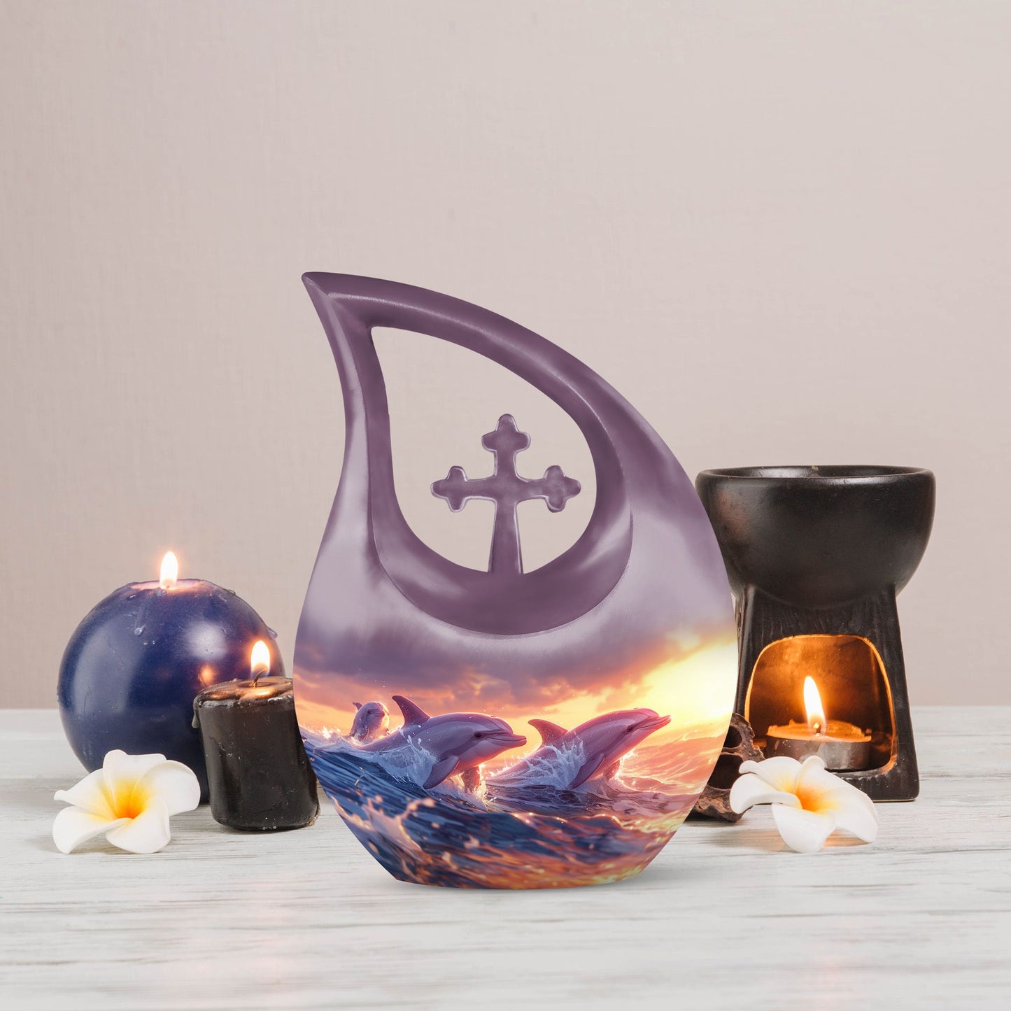 10-inch Sunset Dolphin Serenade Urn,