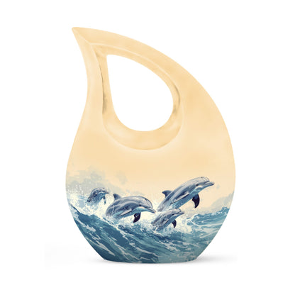 Personalized Dolphin Cremation Urn for Men & Women - 10-inch, 200 cu in - Yatskia