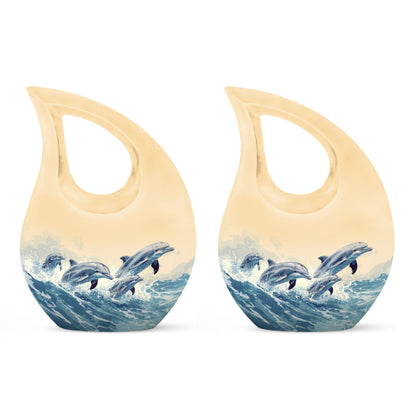 Personalized Dolphin Cremation Urn for Men & Women - 10-inch, 200 cu in - Yatskia