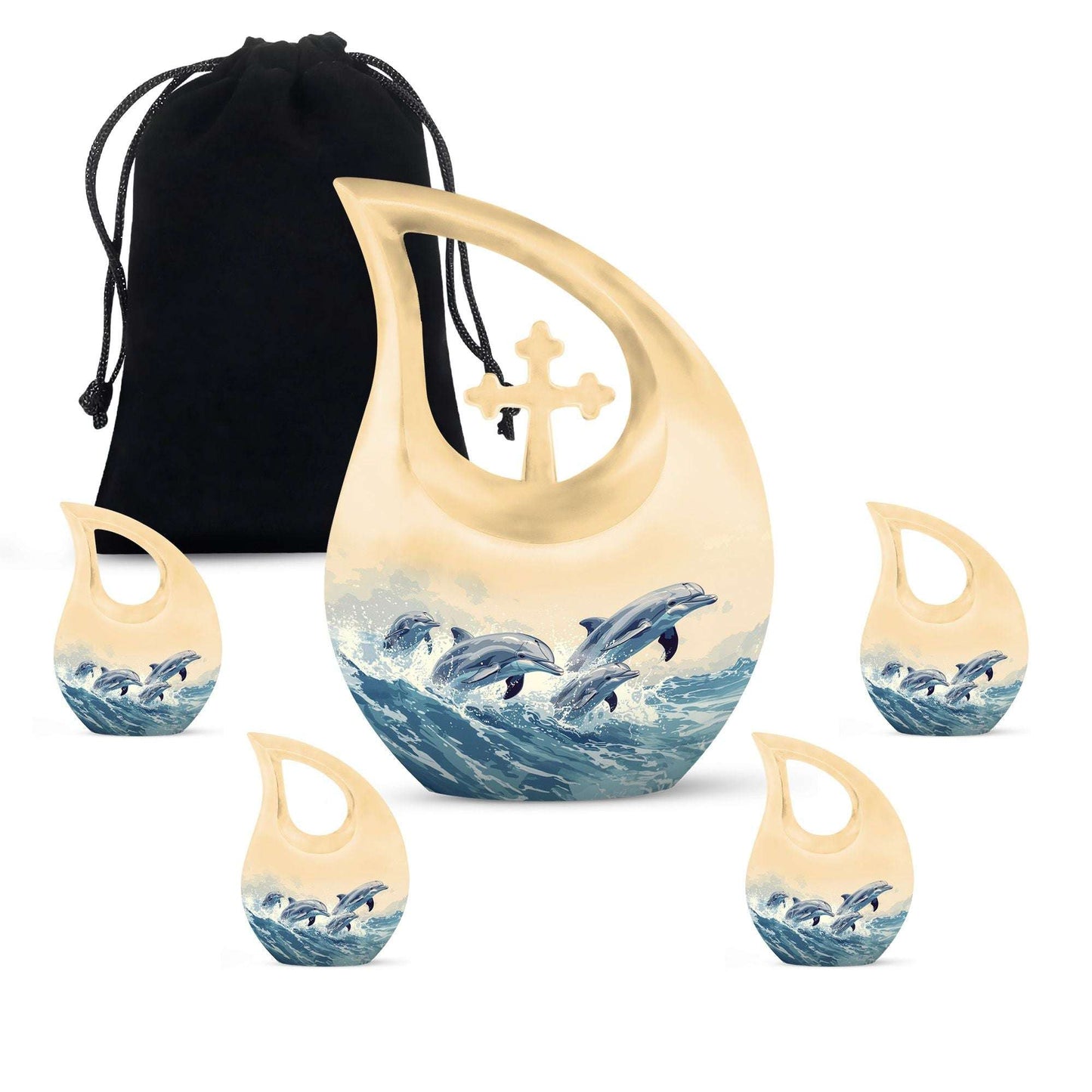 10-inch Seascape Dolphin Delight Urn 