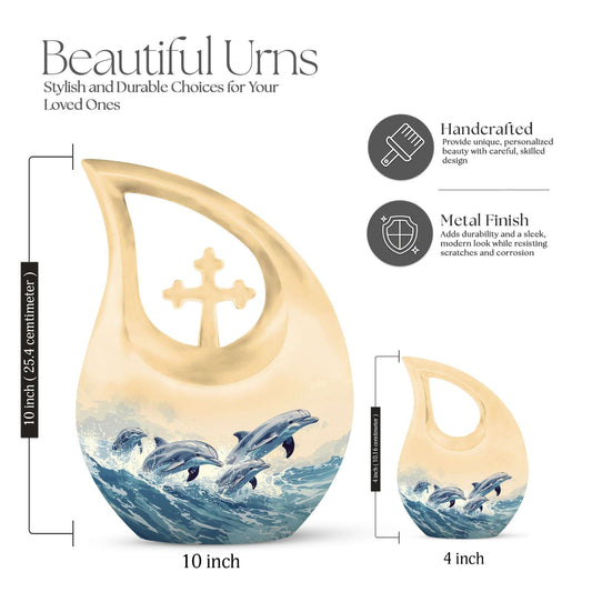 10-inch Seascape Dolphin Delight Urn 
