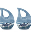 Dolphins Large Urn Memorial - Cremation Keepsake Urn Combo