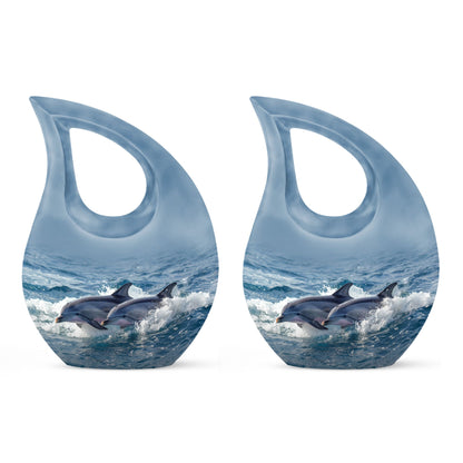 Personalized Dolphin Cremation Urn for Women - 10-inch, 200 cu in - Yatskia
