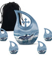 Dolphins Large Urn Memorial - Cremation Keepsake Urn Combo