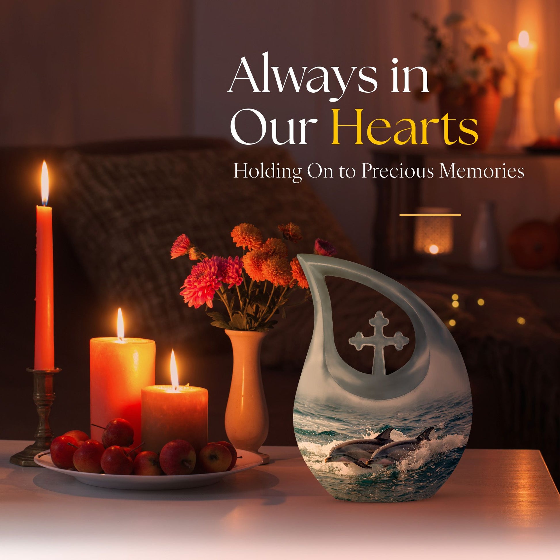 10-inch Dolphin Duo Dynamics Aluminum urn 