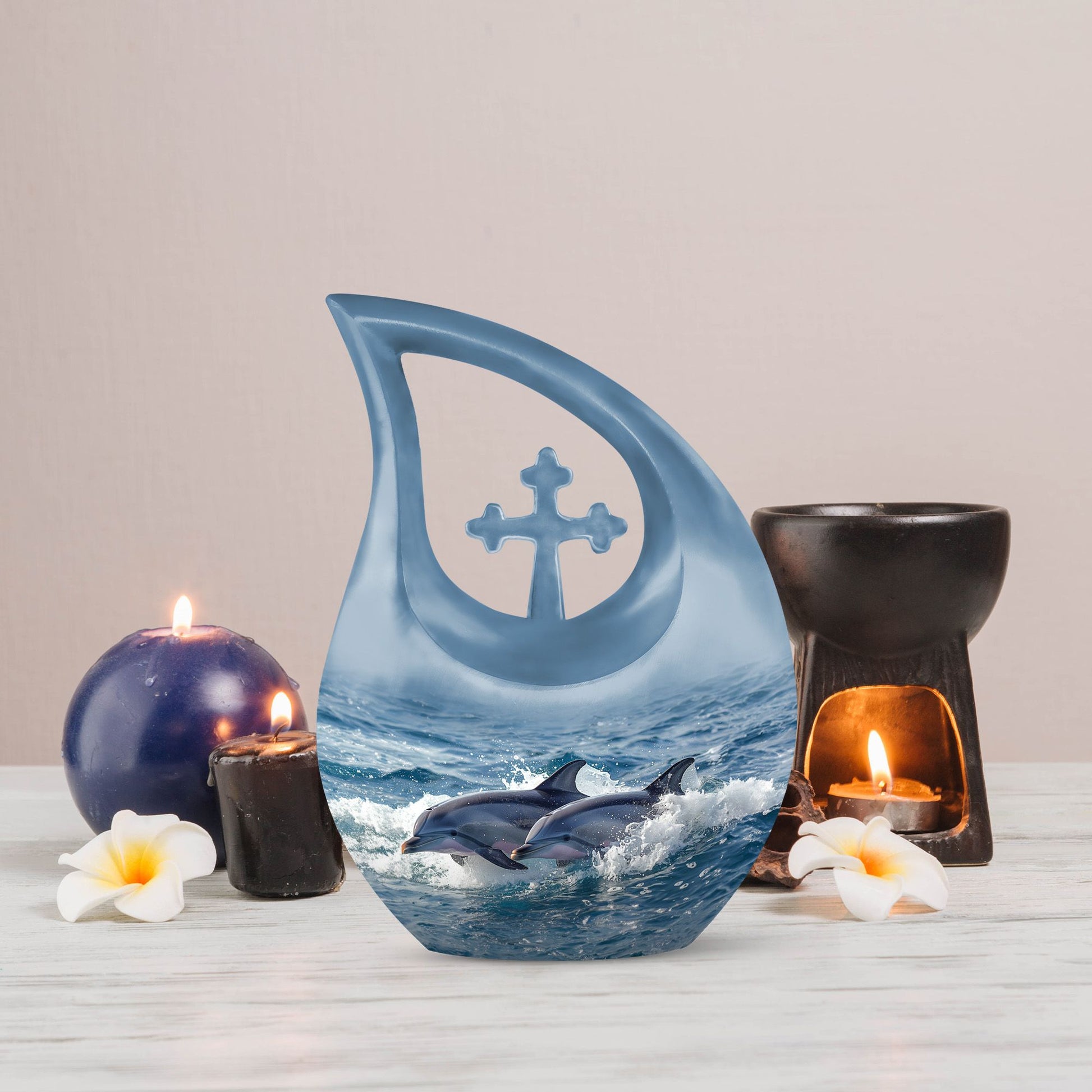 10-inch Dolphin Duo Dynamics Aluminum urn 