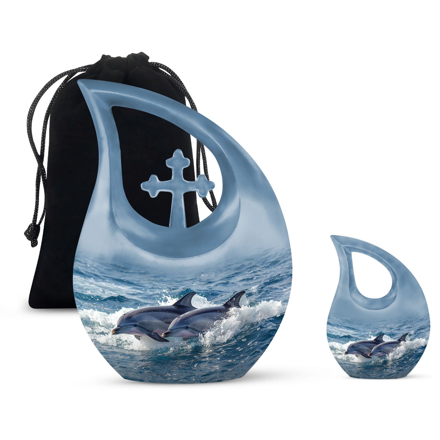 Personalized Dolphin Cremation Urn for Women - 10-inch, 200 cu in - Yatskia