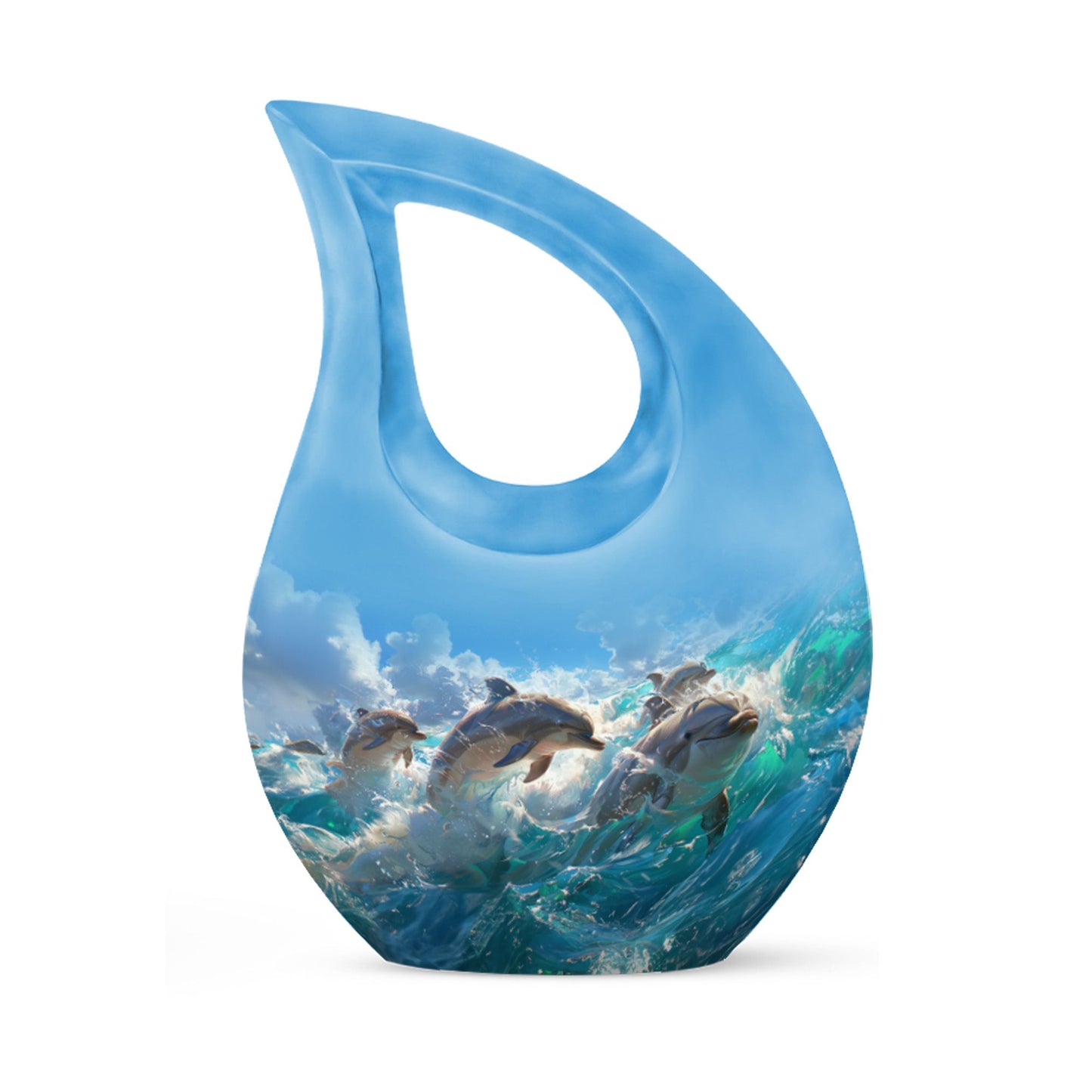 Personalized Dolphin Cremation Urn for Human Ashes - 10-inch, 200 cu in - Yatskia