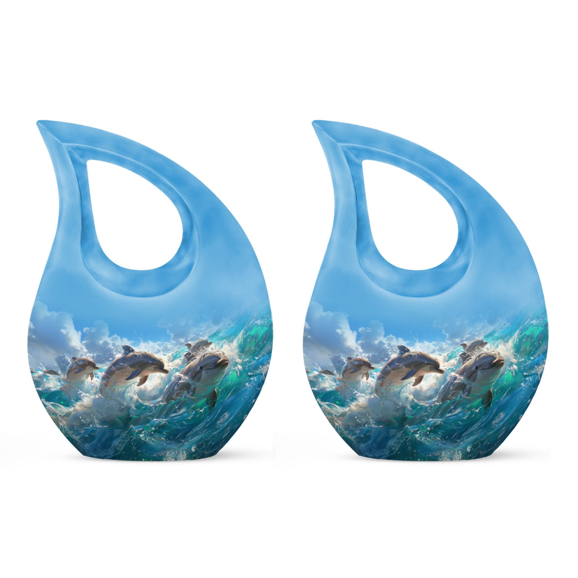 10-inch Joyful Dolphin Pod Urn 